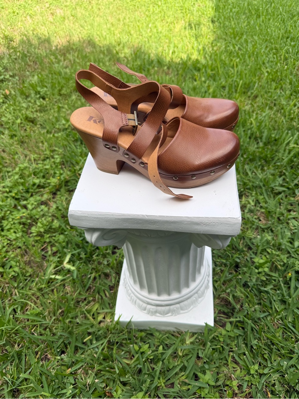 KORK’s ABLOOM ✨Brown Leather Slingback Clogs